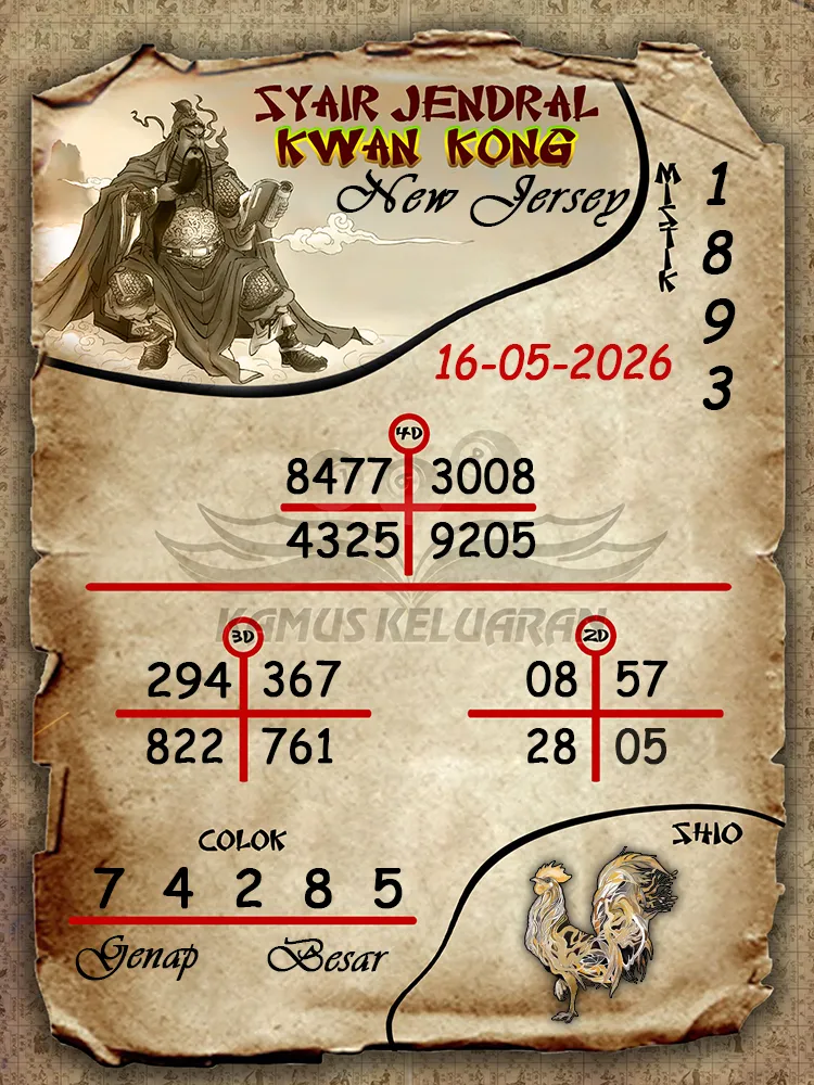 Syair Jendral Kwan Kong New Jersey 16 05 2026