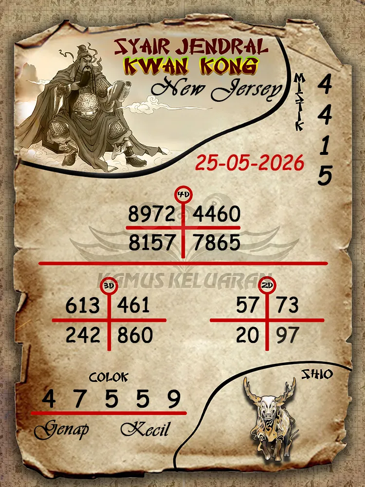 Syair Jendral Kwan Kong New Jersey 25 05 2026