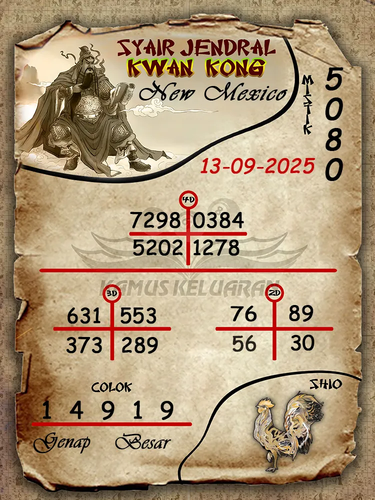 syair jendral kwan kong New Mexico 13 09 2025