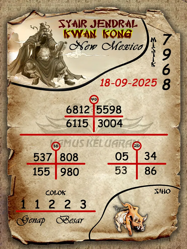 syair jendral kwan kong New Mexico 18 09 2025