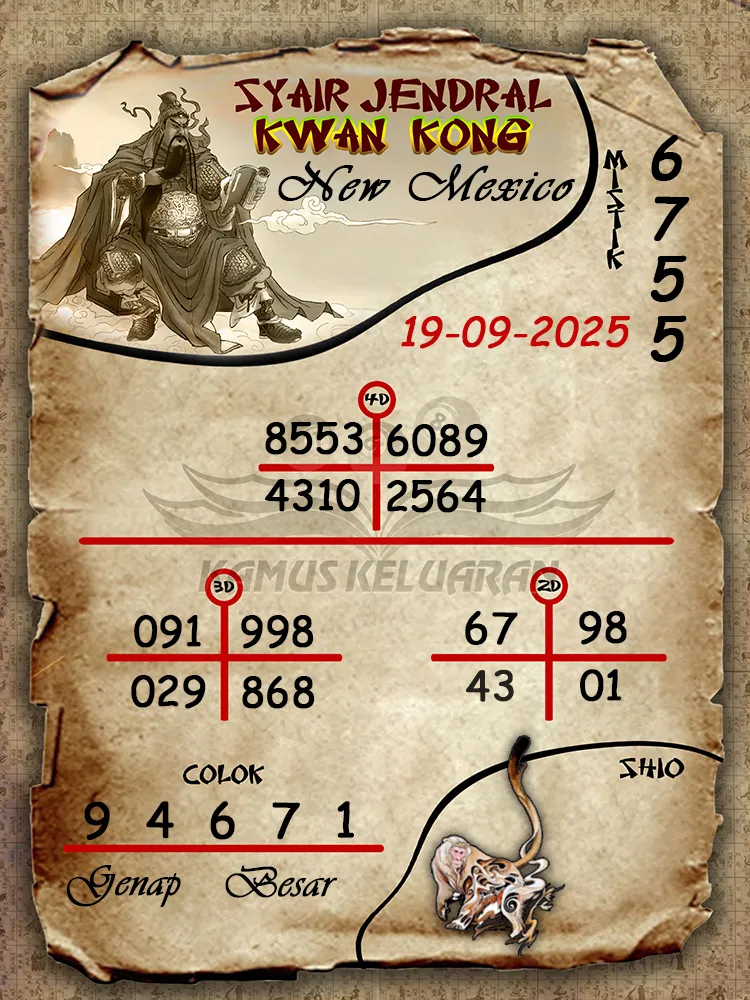 syair jendral kwan kong New Mexico 19 09 2025