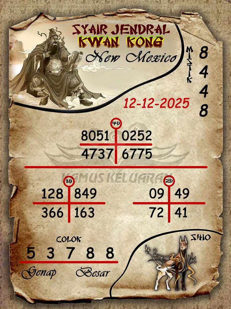 Syair Jendral Kwan Kong New Mexico 12 12 2025