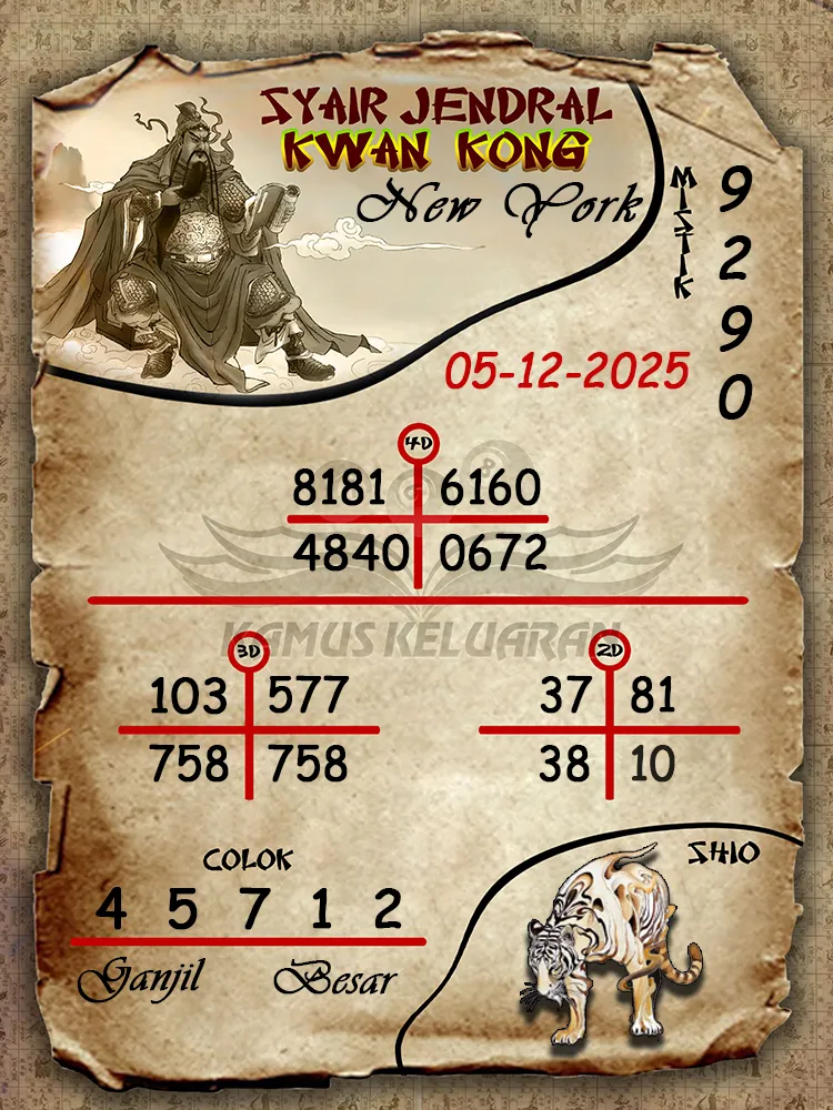 Syair Jendral Kwan Kong New York 05 12 2025