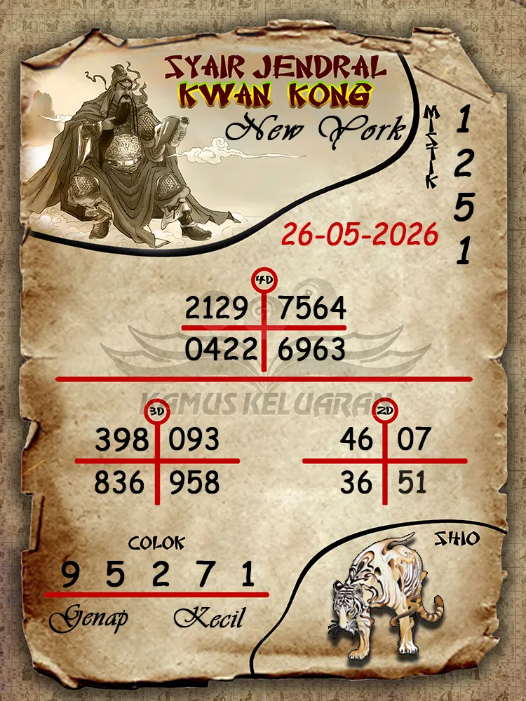 Syair Jendral Kwan Kong New York 26 05 2026