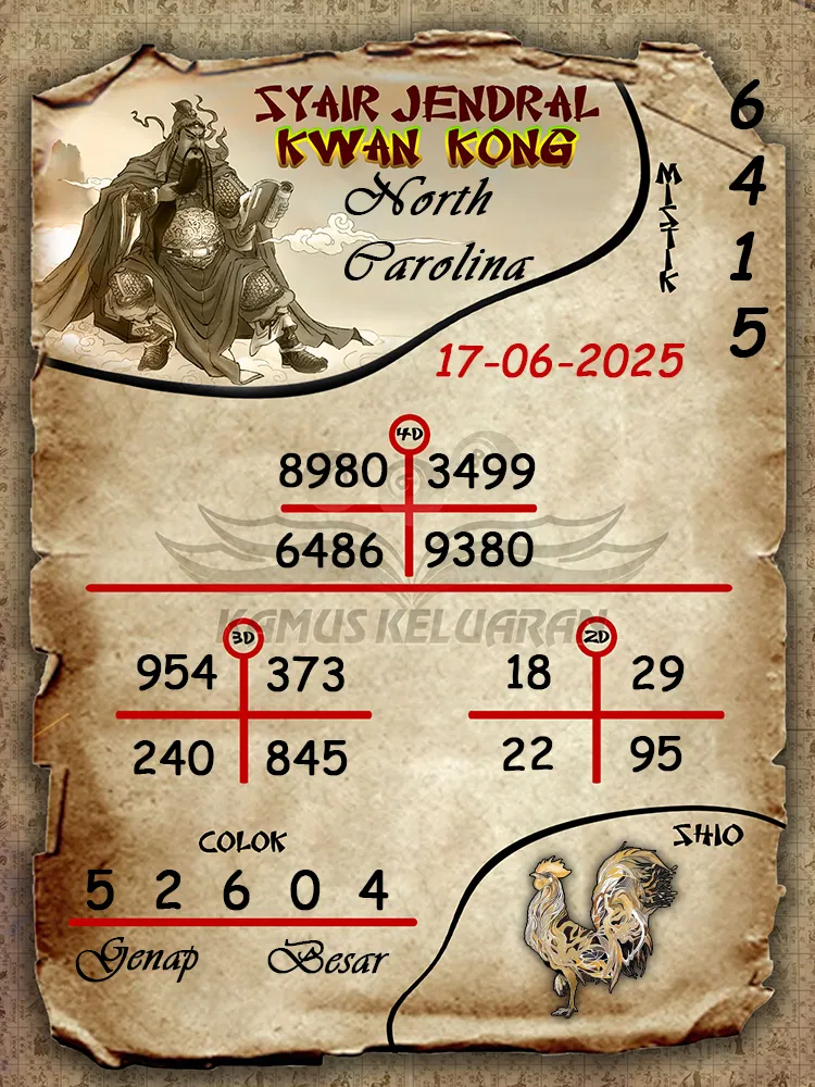 syair jendral kwan kong north carolina 17 06 2025
