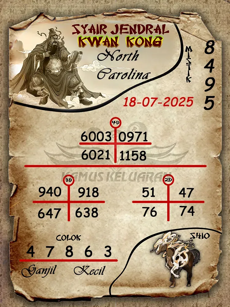 syair jendral kwan kong North Carolina 18 07 2025