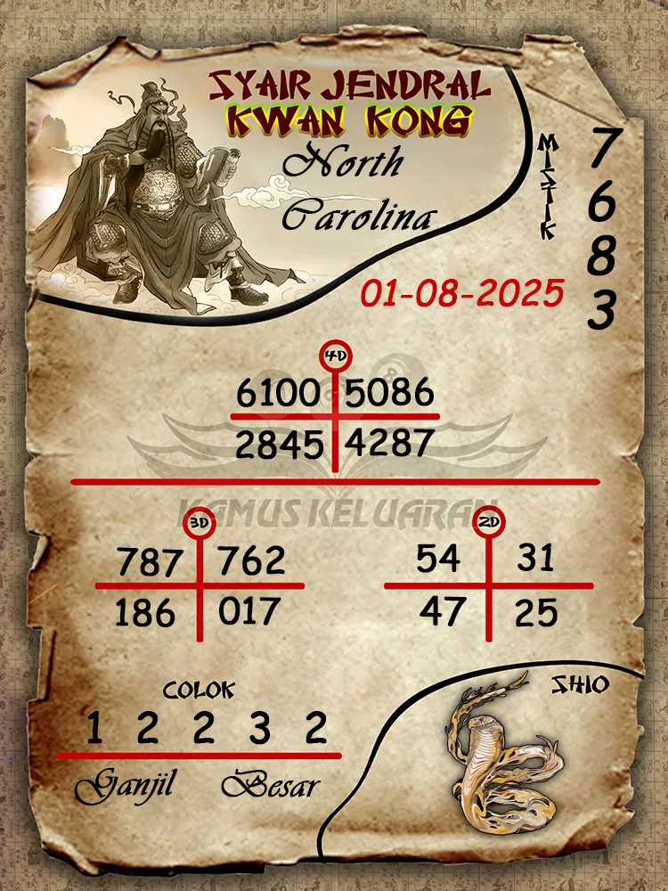syair jendral kwan kong North Carolina 01 08 2025