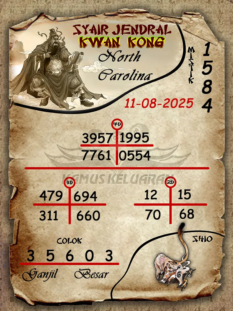syair jendral kwan kong North Carolina 11 08 2025