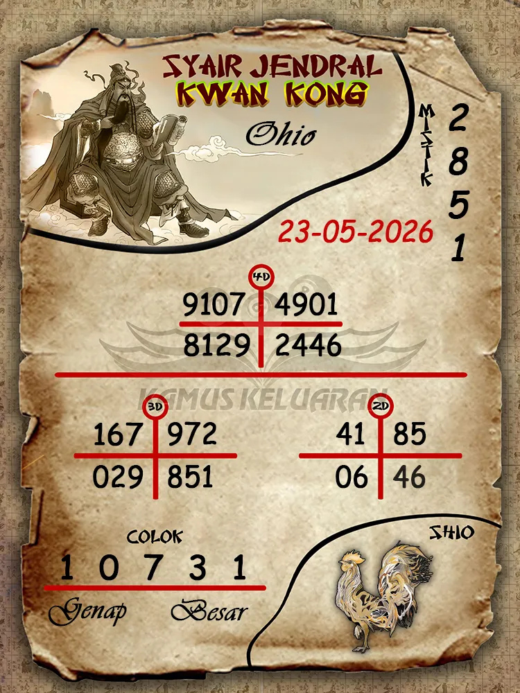 Syair Jendral Kwan Kong Ohio 23 05 2026