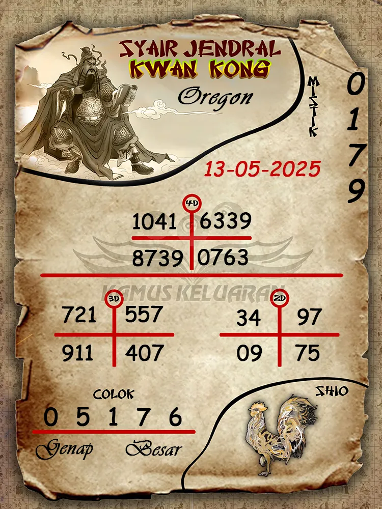 syair jendral kwan kong oregon 13 06 2025