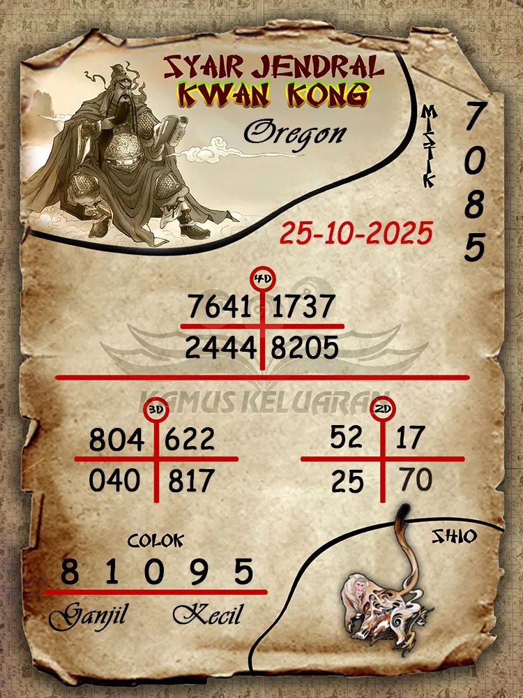Syair Jendral Kwan Kong Oregon 25 10 2025