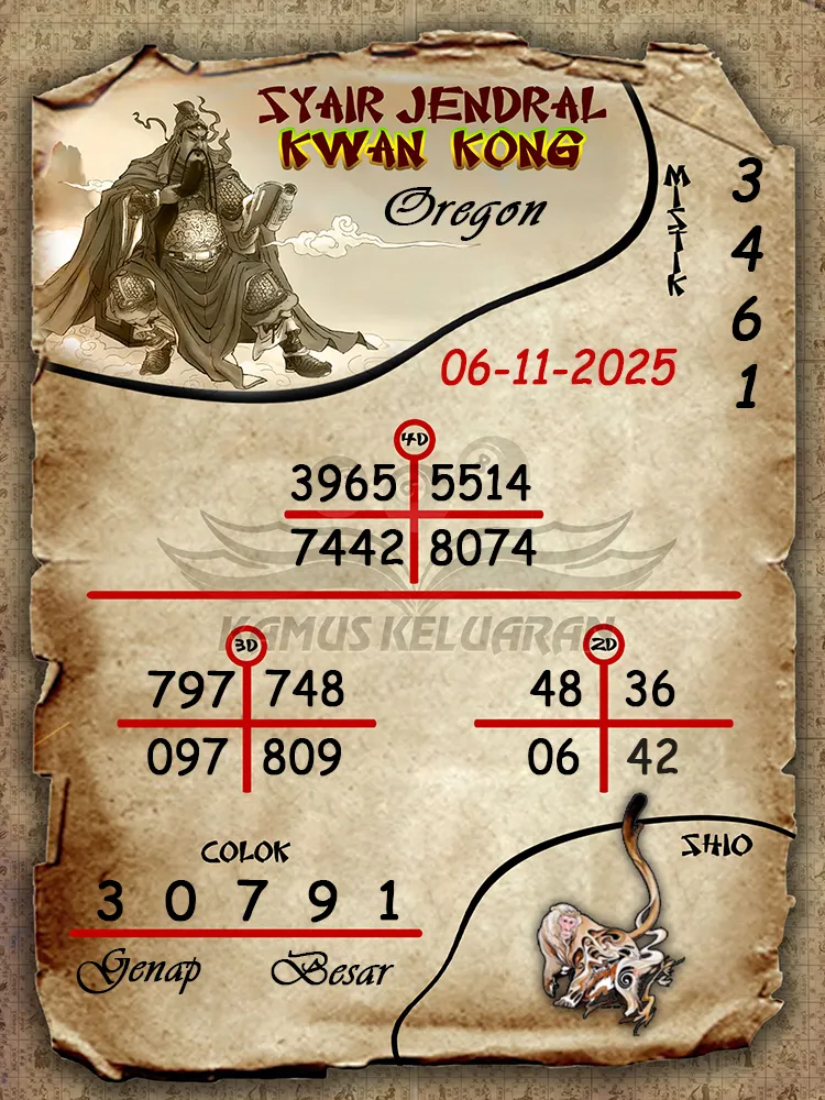 Syair Jendral Kwan Kong Oregon 06 11 2025