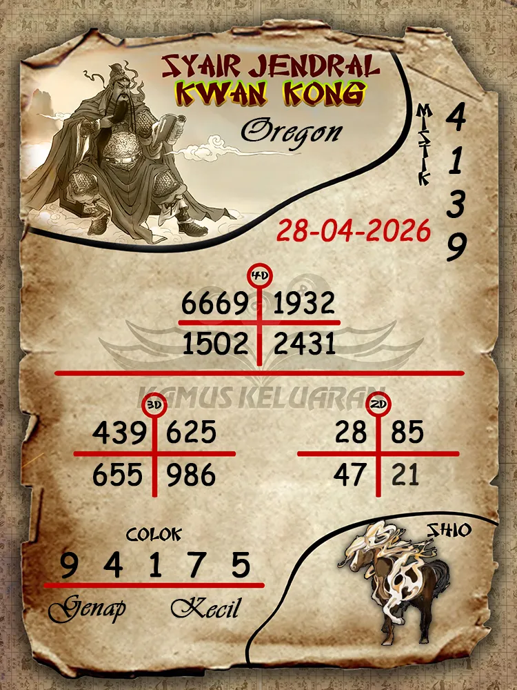 Syair Jendral Kwan Kong Oregon 28 04 2026