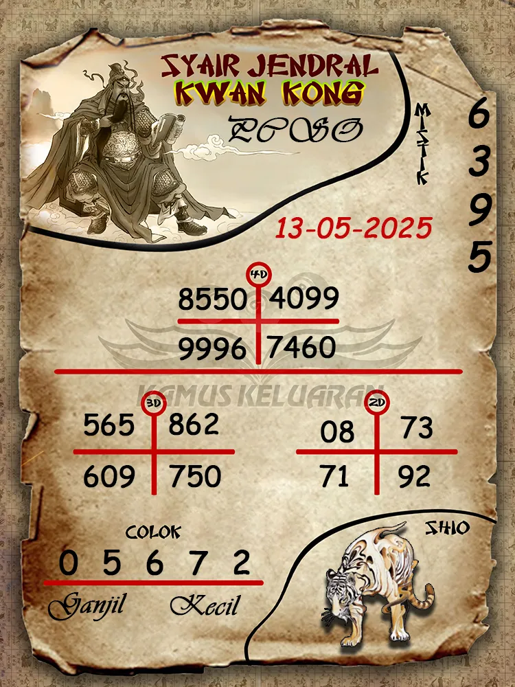 syair jendral kwan kong pcso 13 06 2025