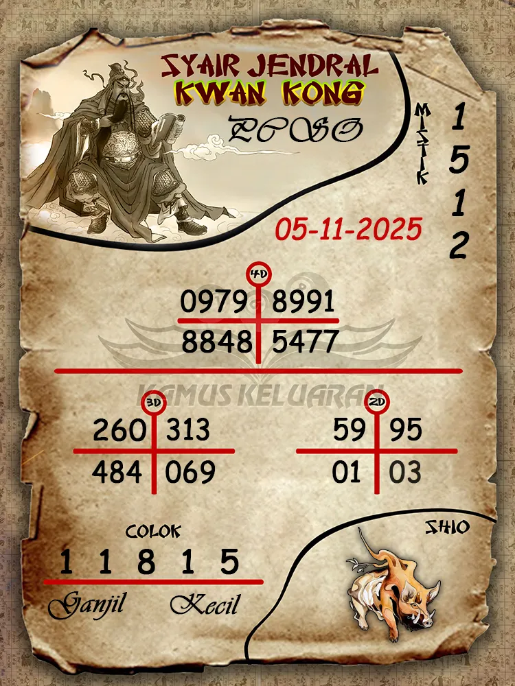 Syair Jendral Kwan Kong PCSO 05 11 2025