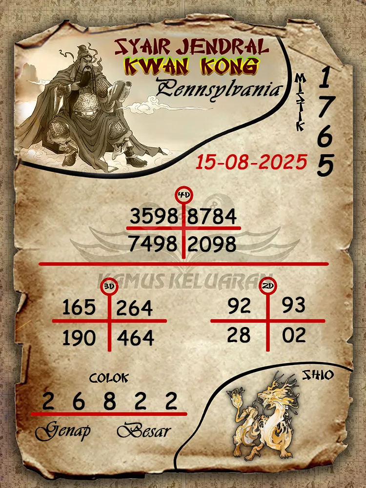 syair jendral kwan kong Pennsylvania 15 08 2025