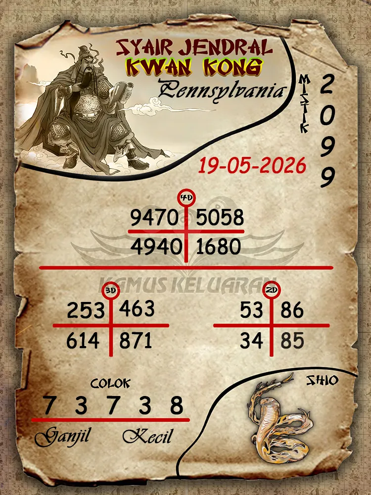 Syair Jendral Kwan Kong Pennsylvania 19 05 2026