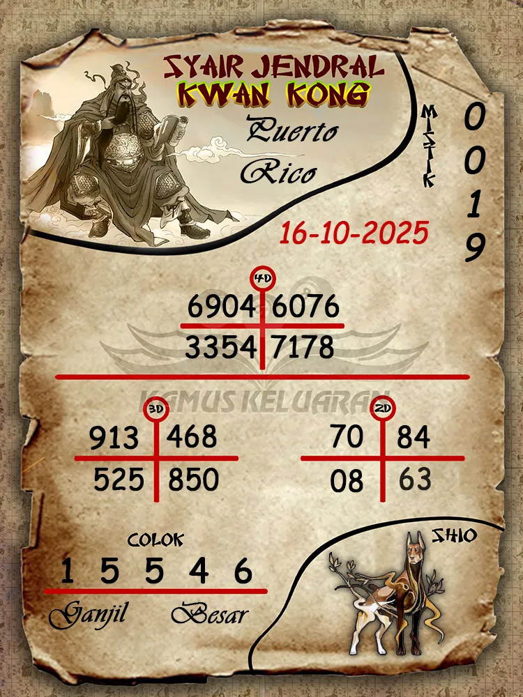 Syair Jendral Kwan Kong Puerto Rico 16 10 2025