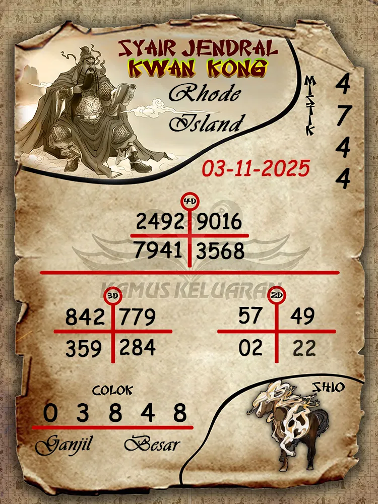 Syair Jendral Kwan Kong Rhode Island 03 11 2025