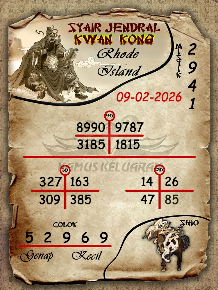 Syair Jendral Kwan Kong Rhode Island 09 02 2026