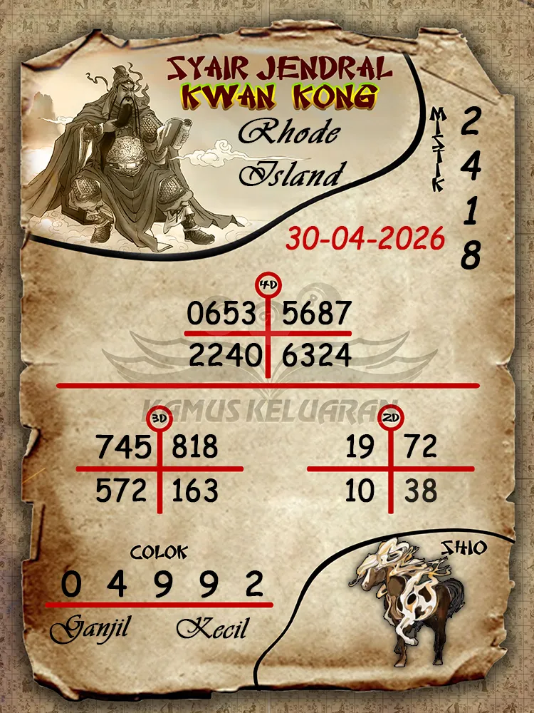 Syair Jendral Kwan Kong Rhode Island 30 04 2026