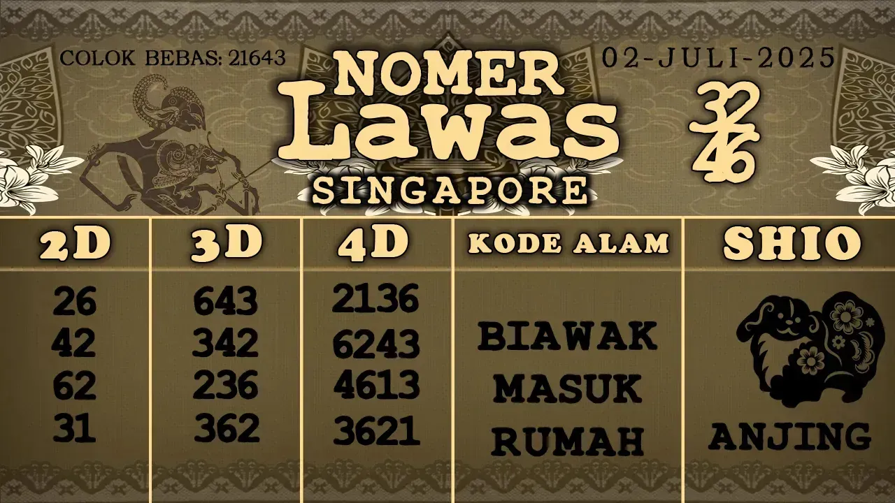 syair Nomer Lawas singapore 02 07 2025