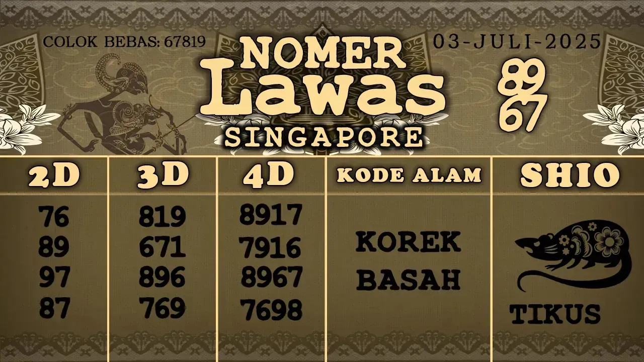 syair Nomer Lawas singapore 03 07 2025