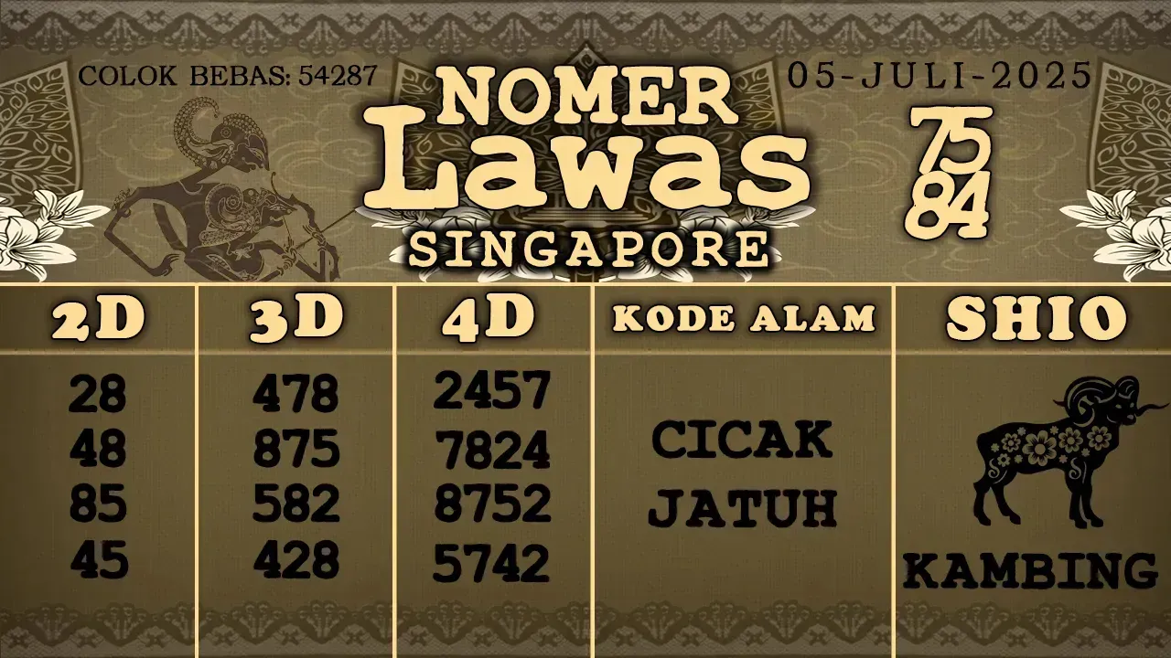 syair Nomer Lawas singapore 05 07 2025