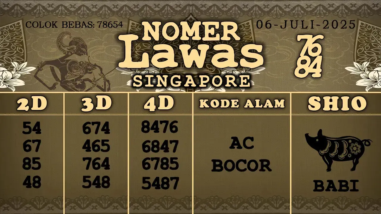 syair Nomer Lawas singapore 06 07 2025