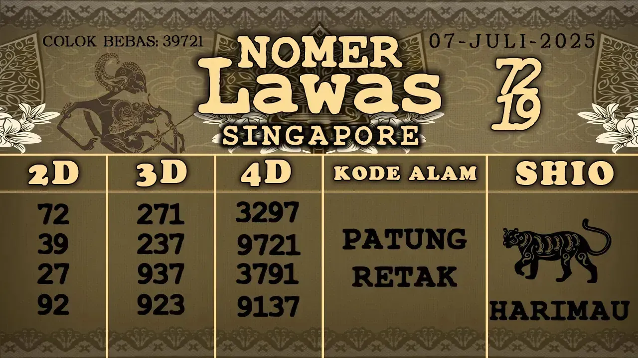 syair Nomer Lawas singapore 07 07 2025