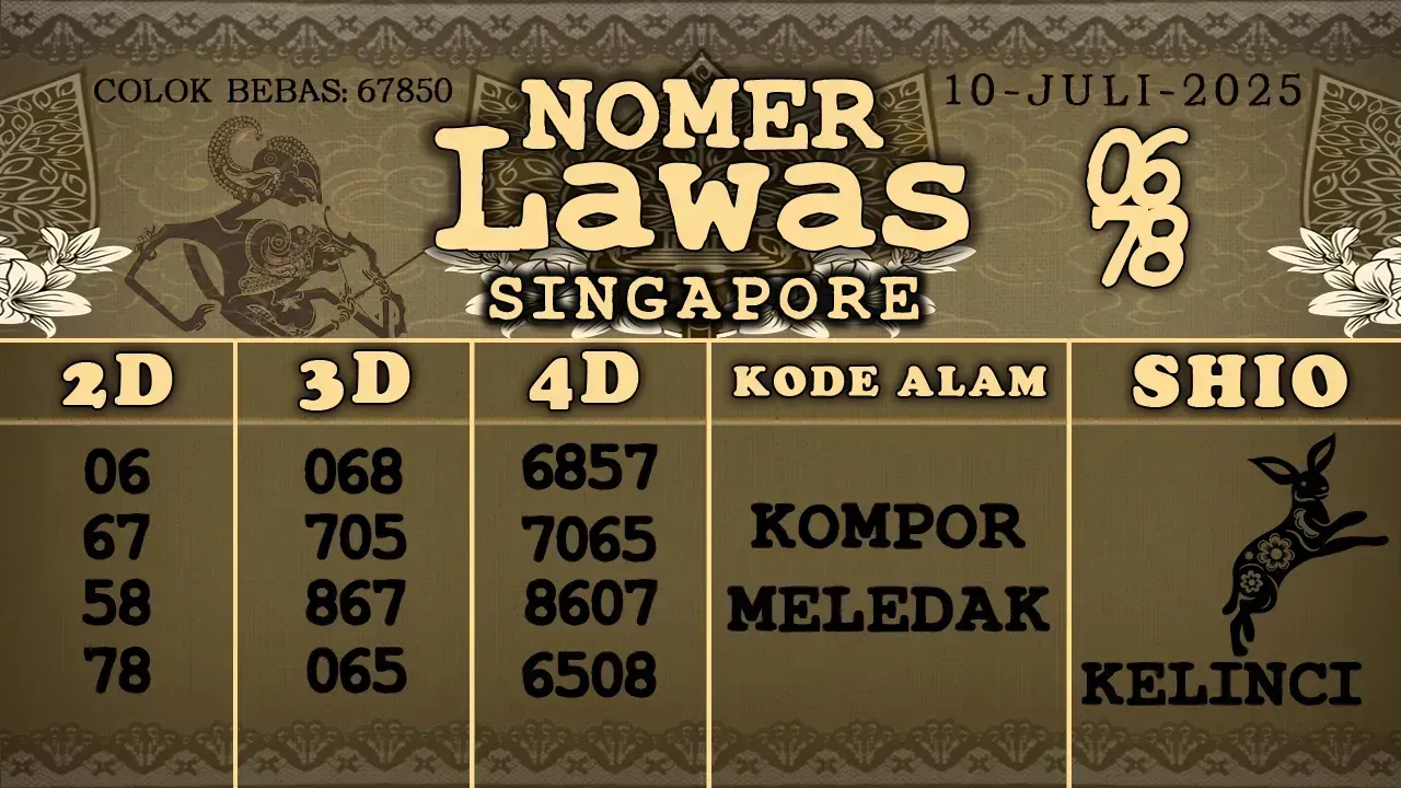 syair Nomer Lawas singapore 10 07 2025