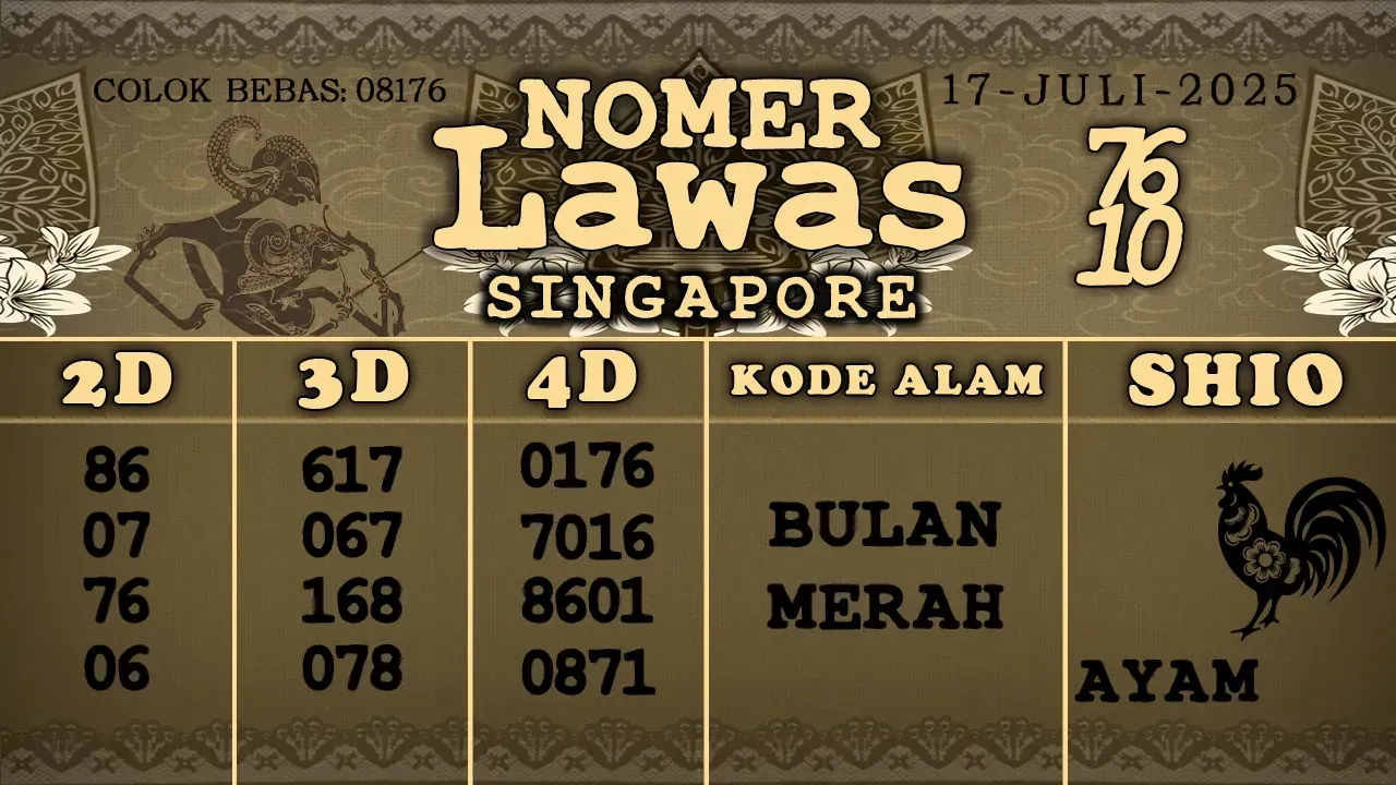syair Nomer Lawas singapore 17 07 2025
