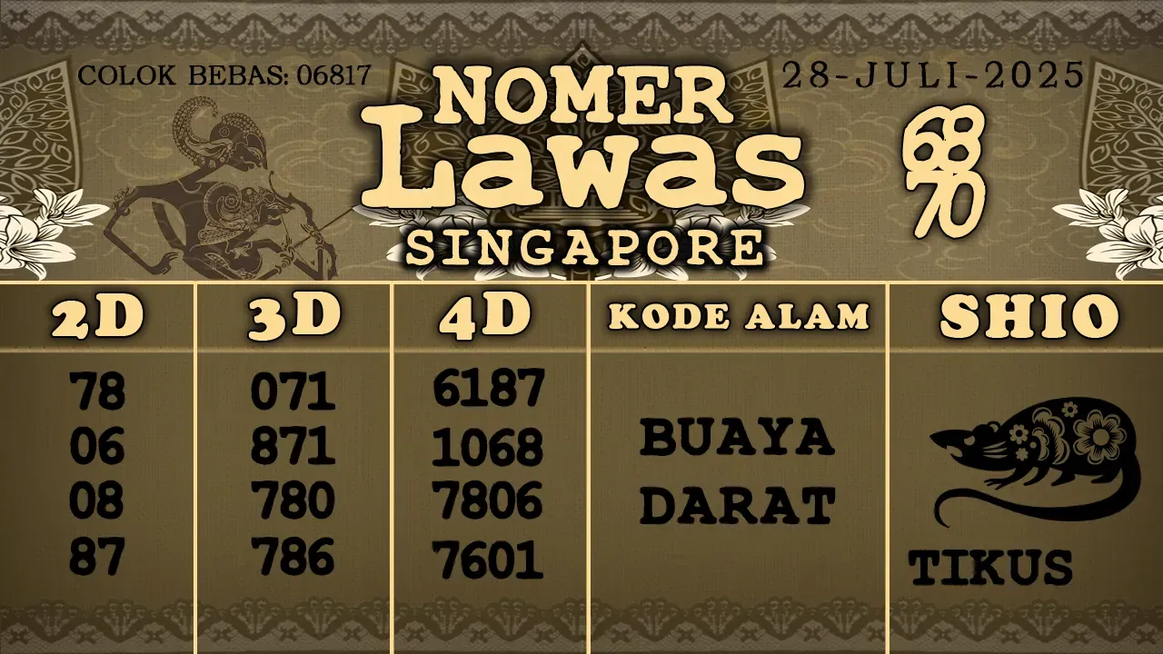 syair Nomer Lawas Singapore 28 07 2025
