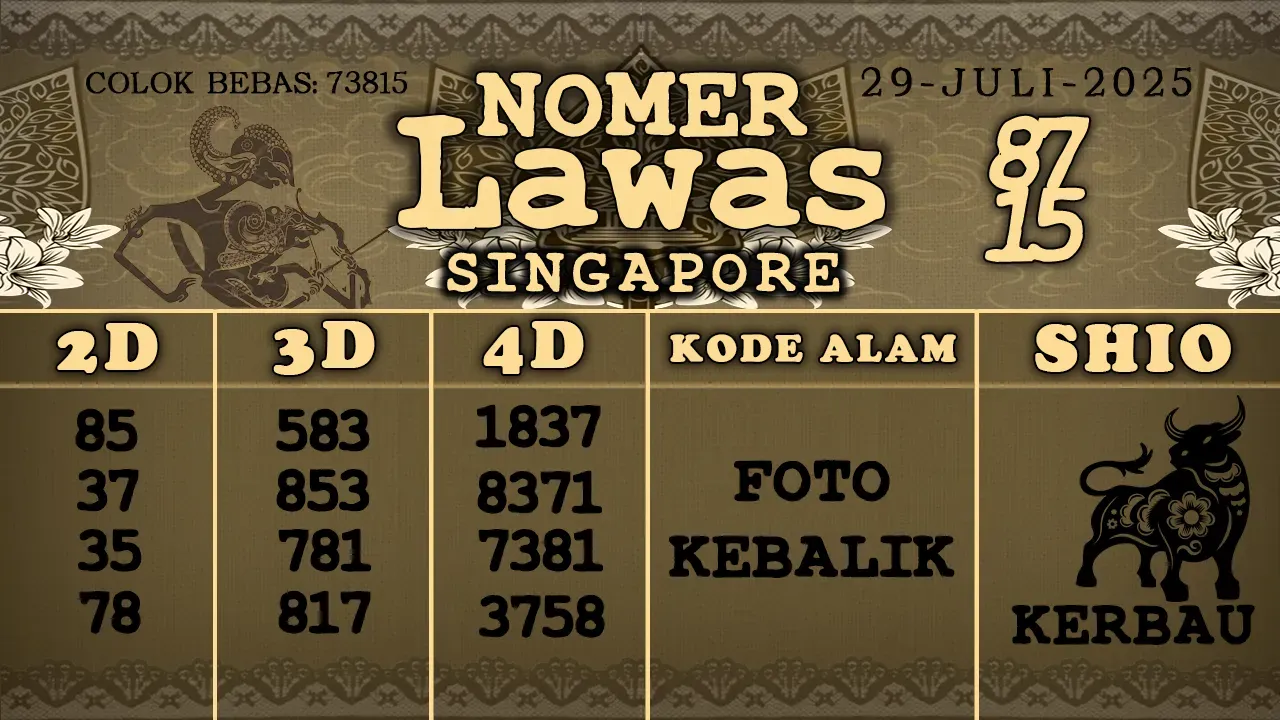 syair Nomer Lawas Singapore 29 07 2025