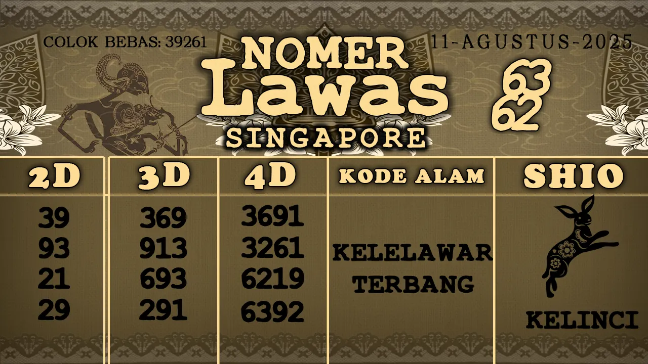 syair Nomer Lawas Singapore 11 08 2025