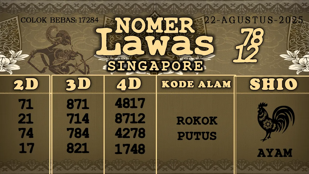 syair Nomer Lawas Singapore 22 08 2025