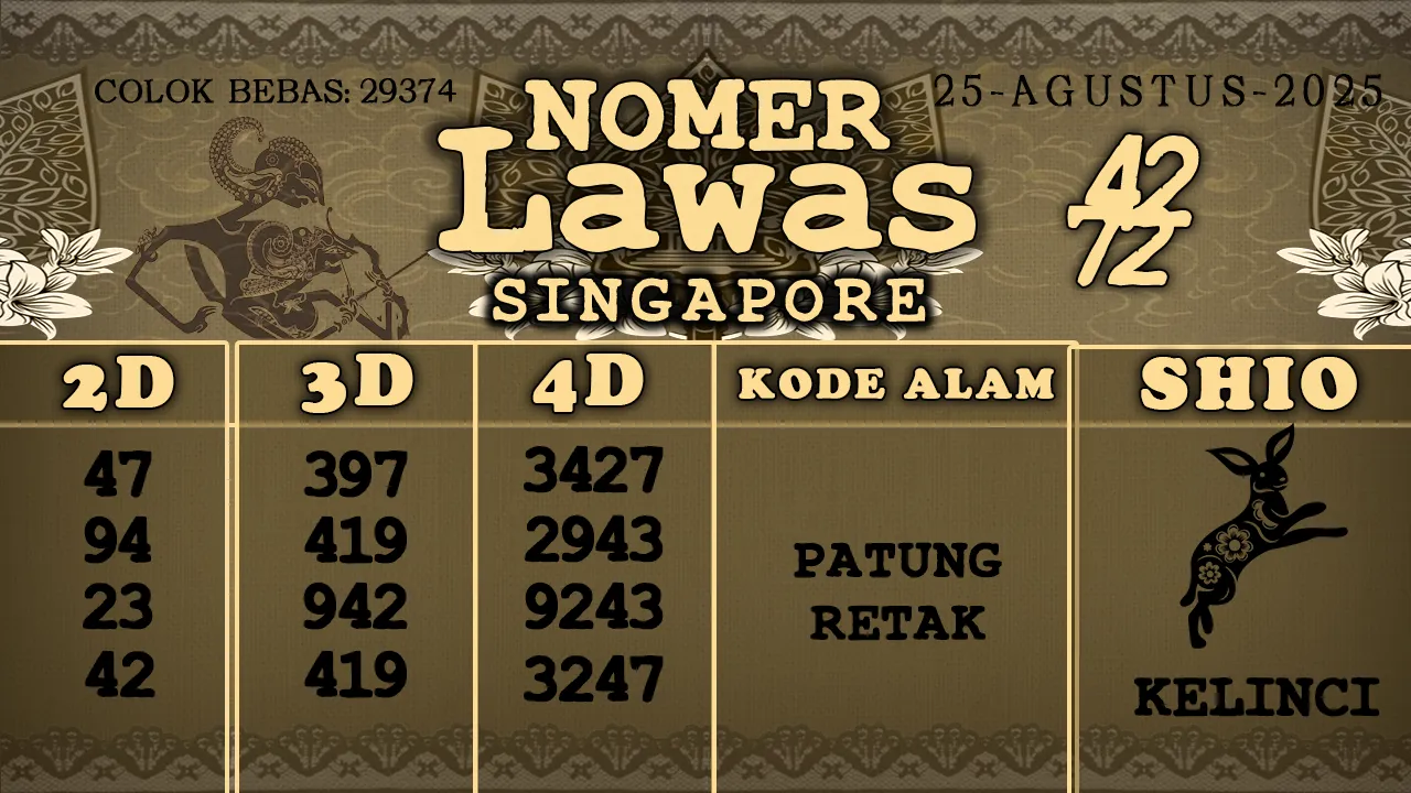 syair Nomer Lawas Singapore 25 08 2025