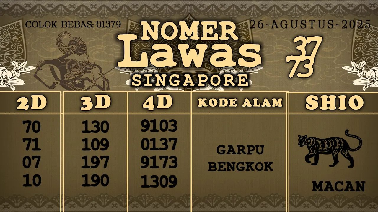 syair Nomer Lawas Singapore 26 08 2025