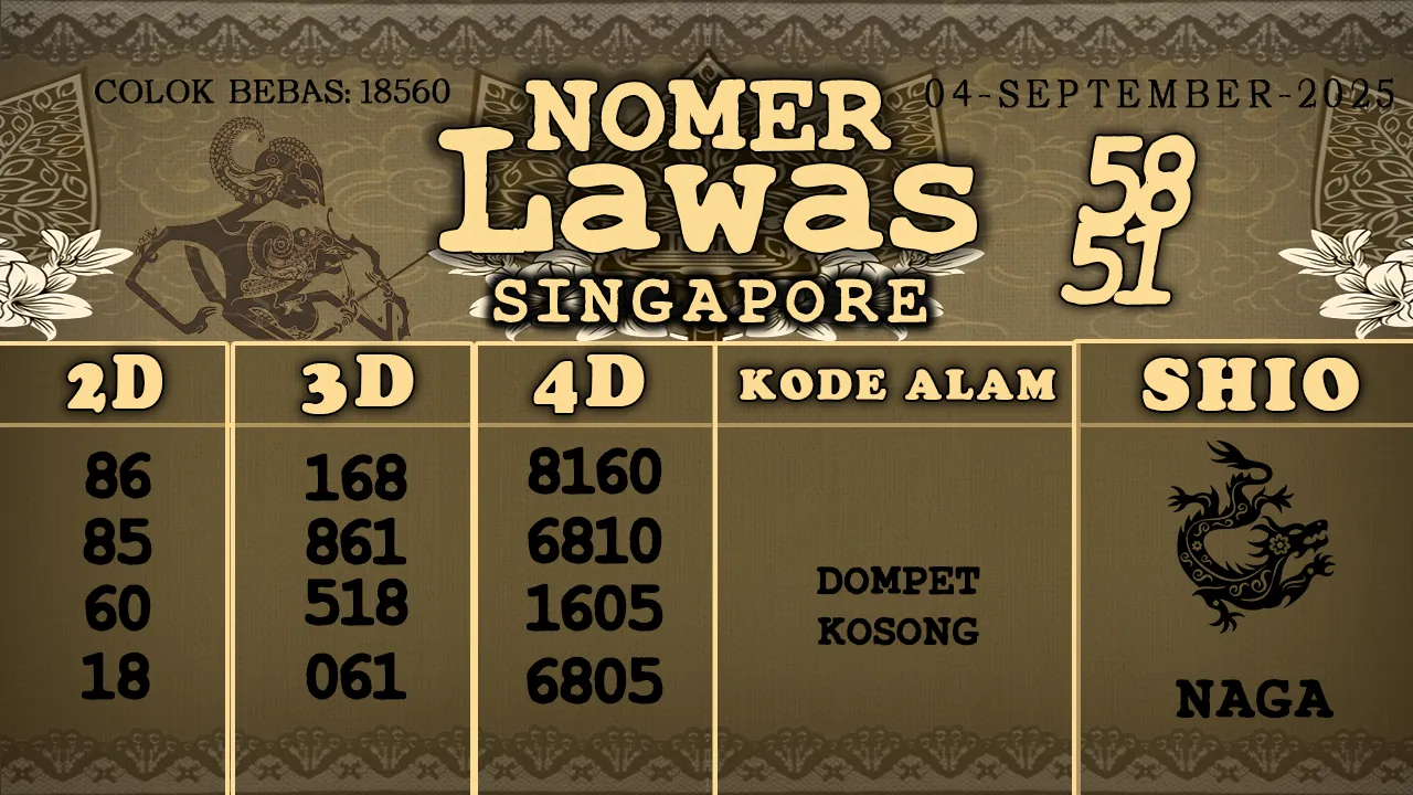 syair Nomer Lawas Singapore 04 09 2025