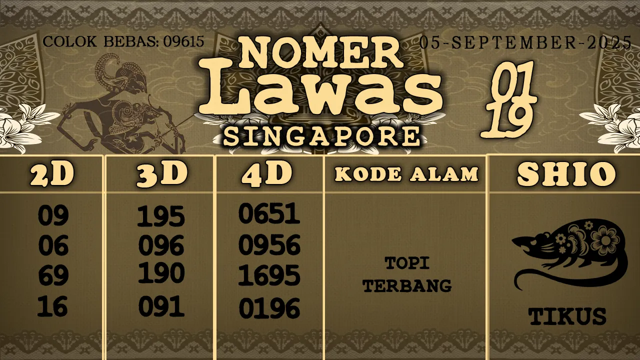 syair Nomer Lawas Singapore 05 09 2025