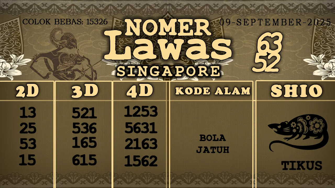 syair Nomer Lawas Singapore 09 09 2025