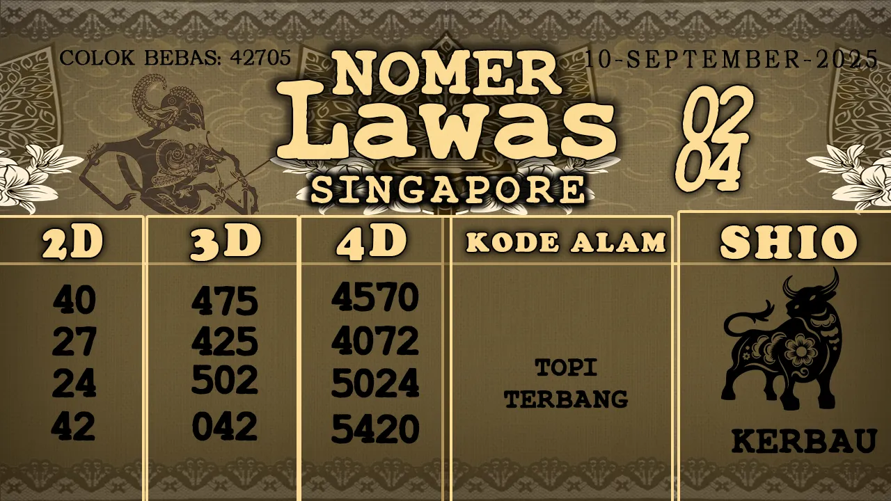 syair Nomer Lawas Singapore 10 09 2025