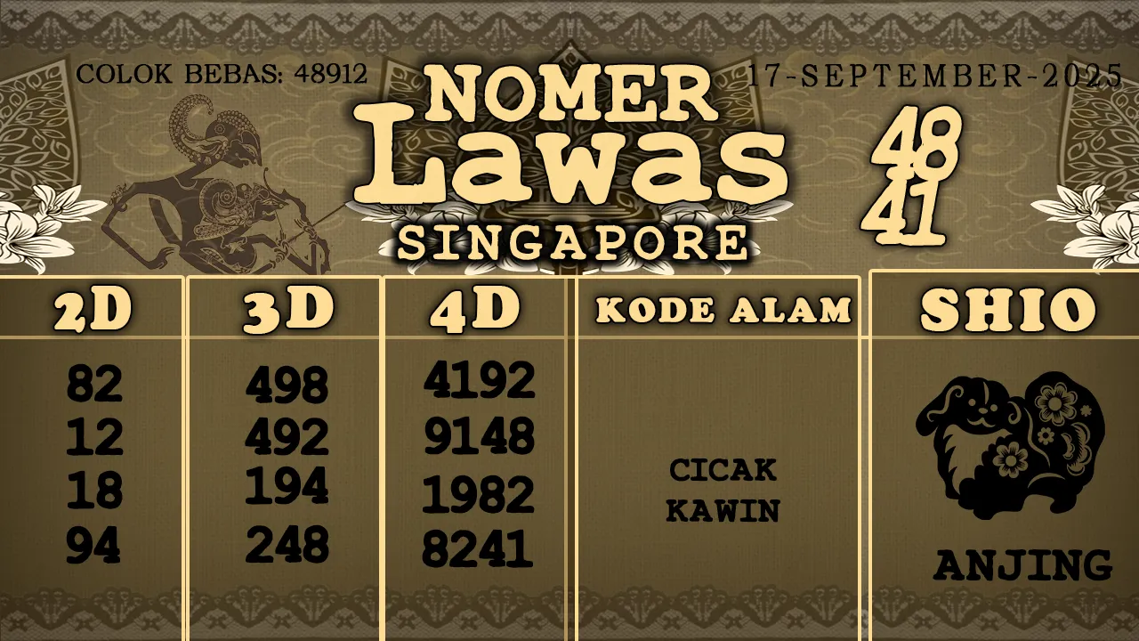 syair Nomer Lawas Singapore 17 09 2025