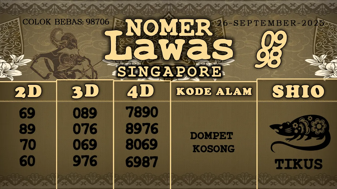 syair Nomer Lawas Singapore 26 09 2025