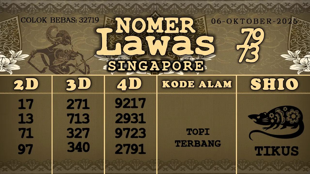 syair Nomer Lawas Singapore 06 10 2025