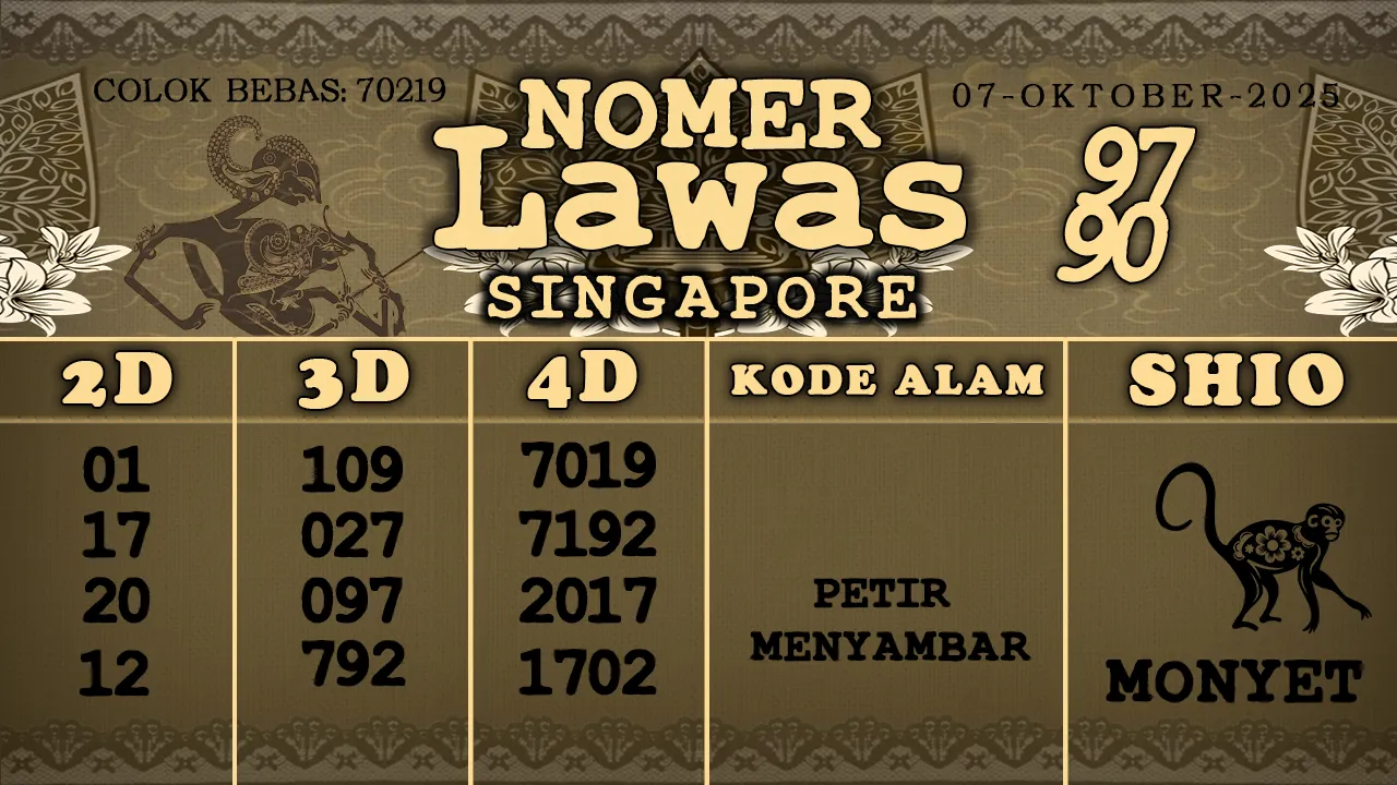 syair Nomer Lawas Singapore 07 10 2025