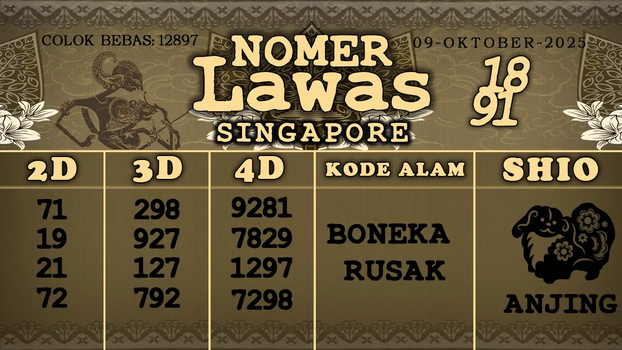 syair Nomer Lawas Singapore 09 10 2025
