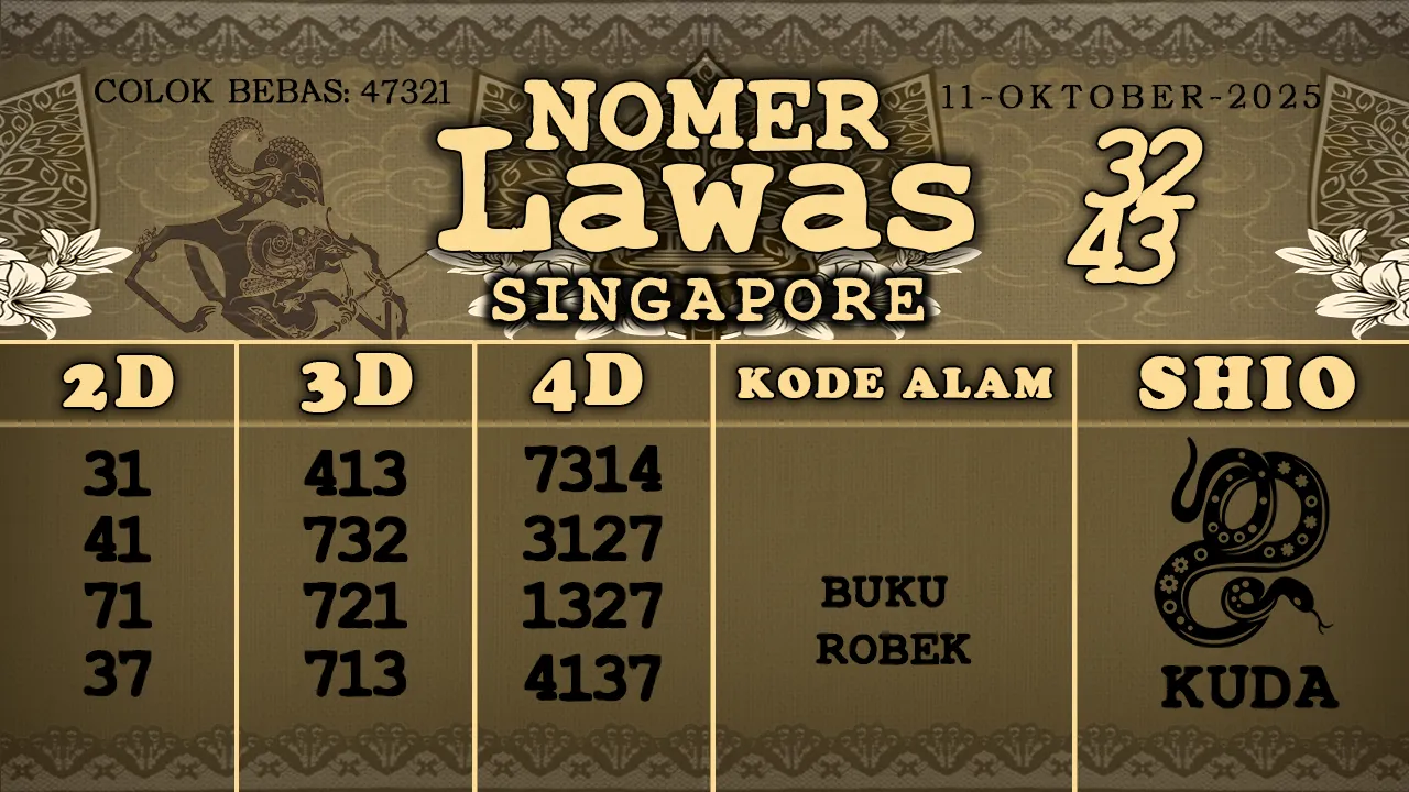 syair Nomer Lawas Singapore 11 10 2025