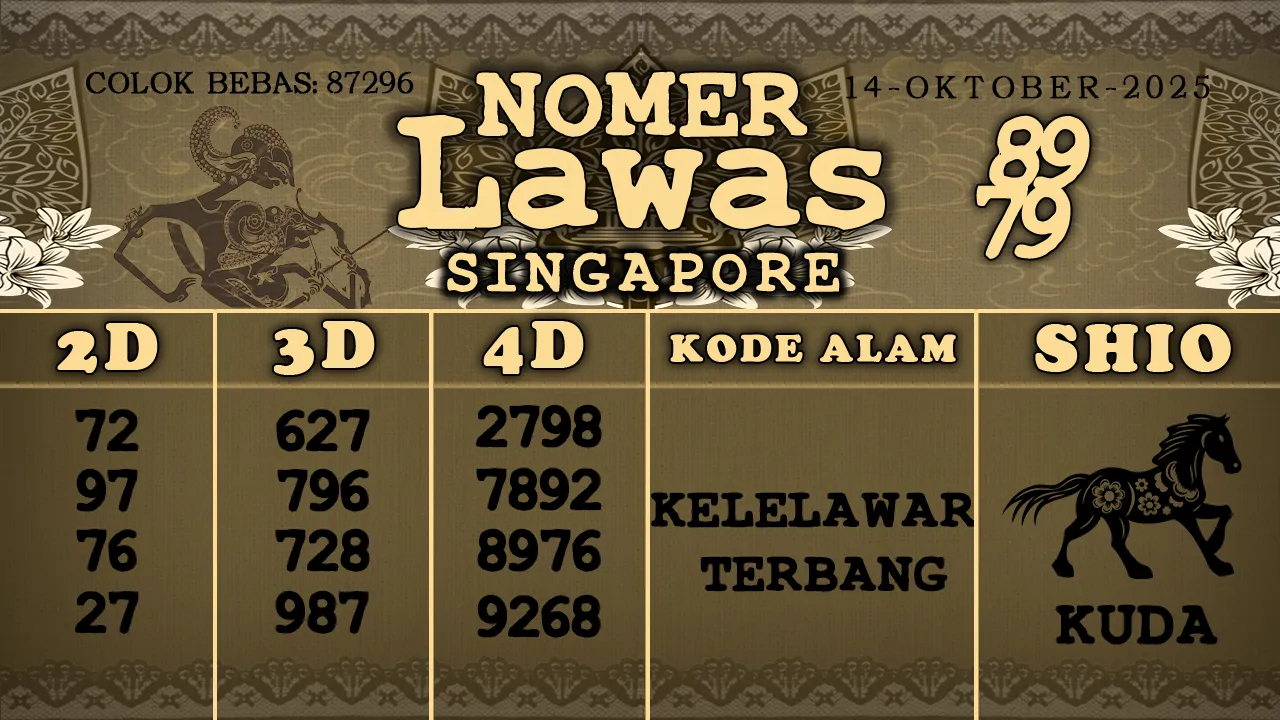 syair Nomer Lawas Singapore 14 10 2025