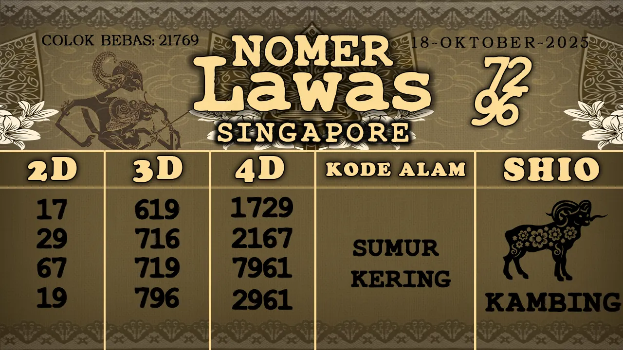 syair Nomer Lawas Singapore 18 10 2025